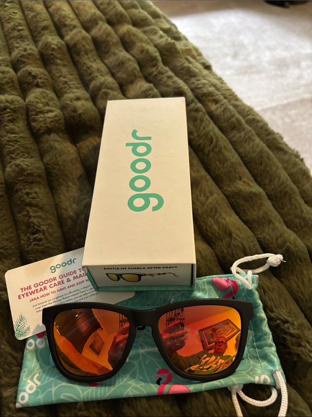 goodr Matte Black Sunglasses with Orange Mirror Lenses